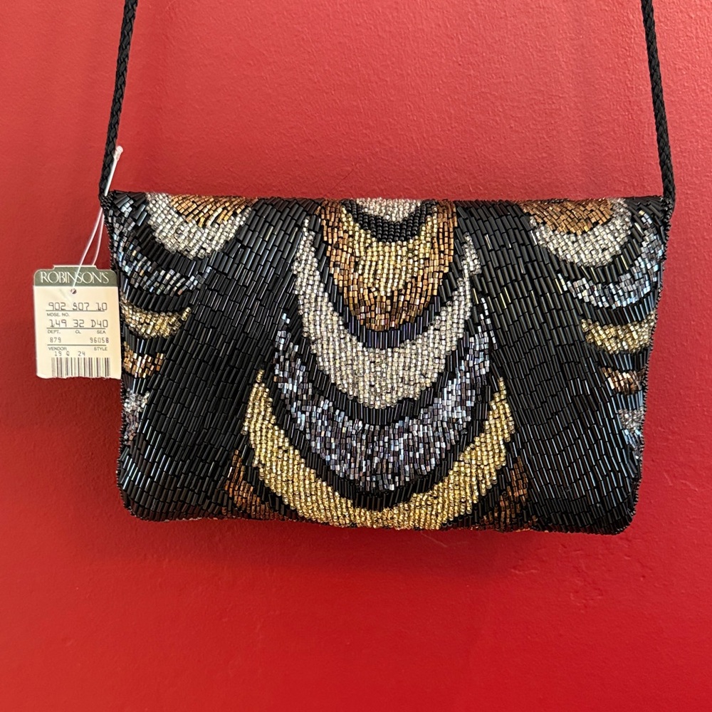 Robinson’s Elegant Vintage 80’s Beaded Floral Women's Bag - Picture 6 of 7
